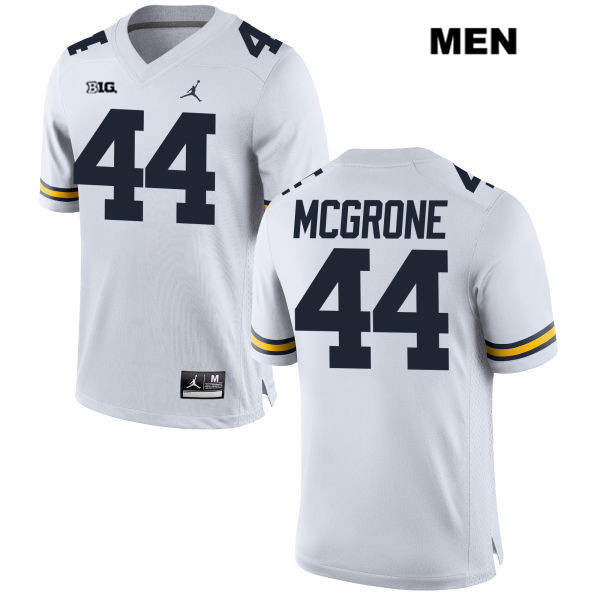 Men's NCAA Michigan Wolverines Cameron McGrone #44 White Jordan Brand Authentic Stitched Football College Jersey RY25K66GV